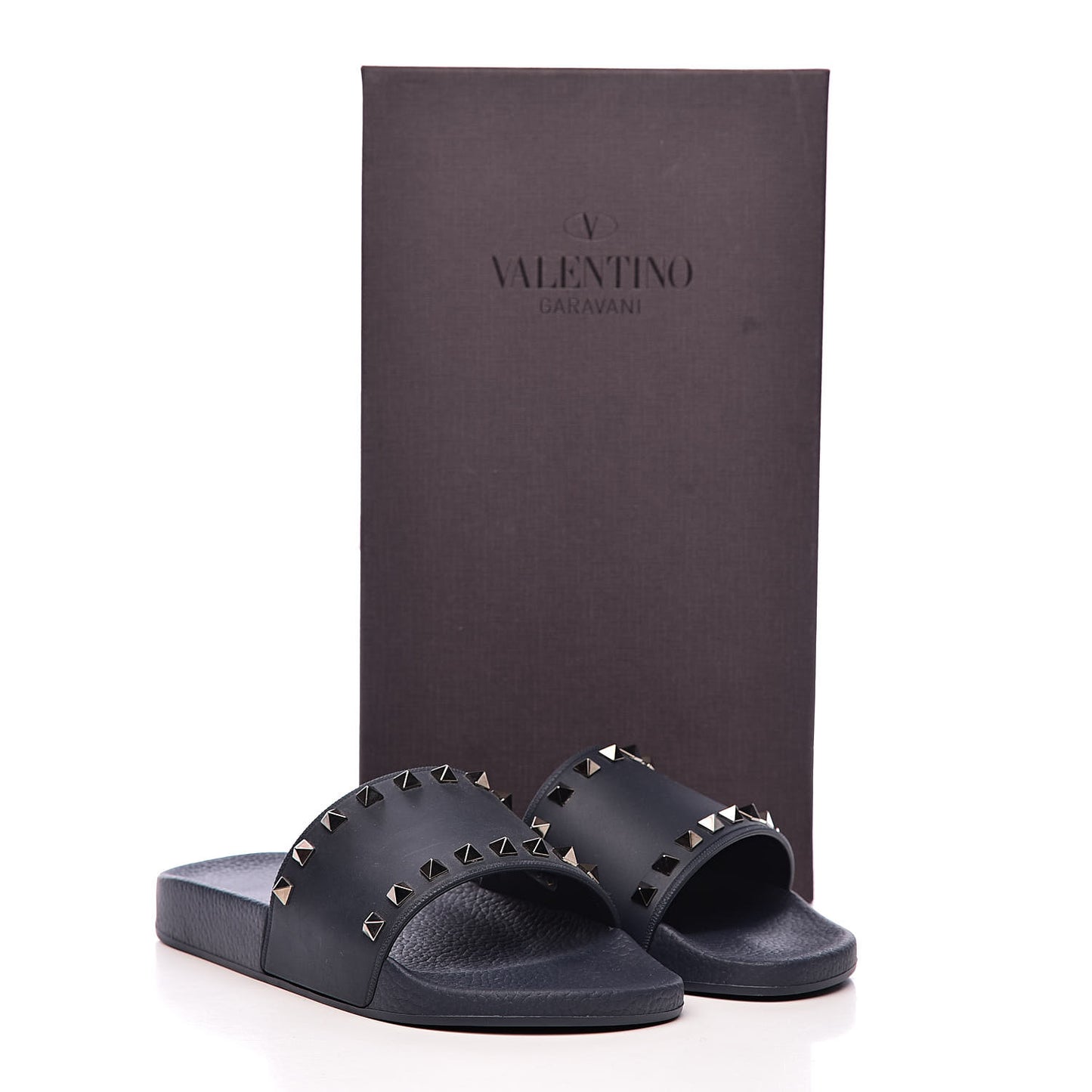 Rubber Rockstud Slide Sandals 40 Marine