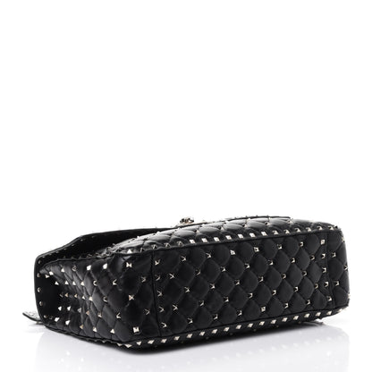 Valentino Garavani Lambskin Large Rockstud Spike Shoulder Bag Black 3 of 4