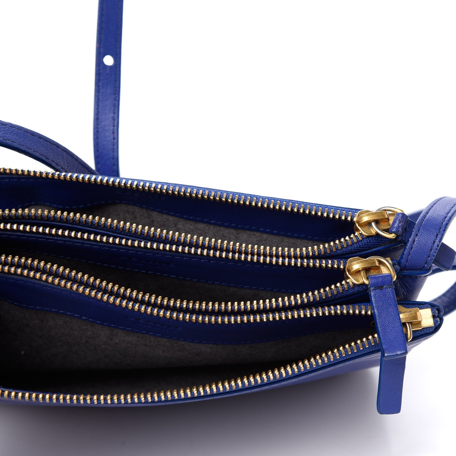 Celine Lambskin Small Trio Crossbody Bag Electric Blue 5 of 8