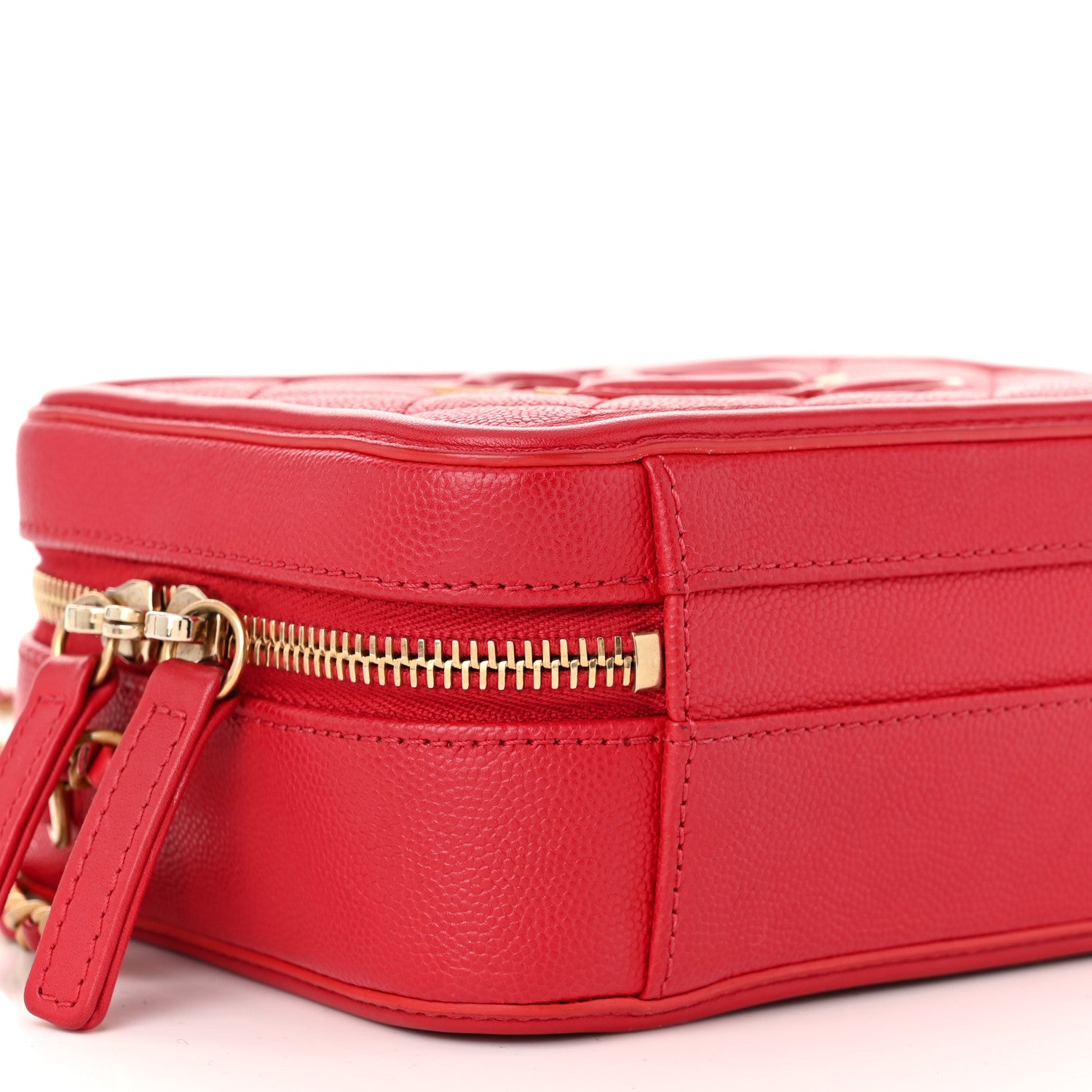 Chanel Caviar Quilted Small CC Filigree Vanity Case Red 9 of 10