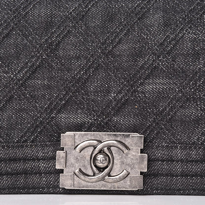 Chanel Denim Quilted Boy Clutch With Removable Chain Black 8 of 10
