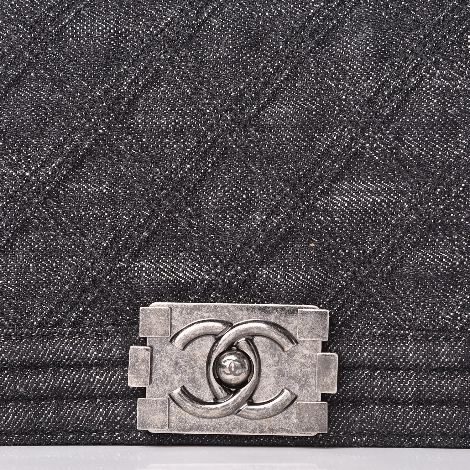 Chanel Denim Quilted Boy Clutch With Removable Chain Black 8 of 10