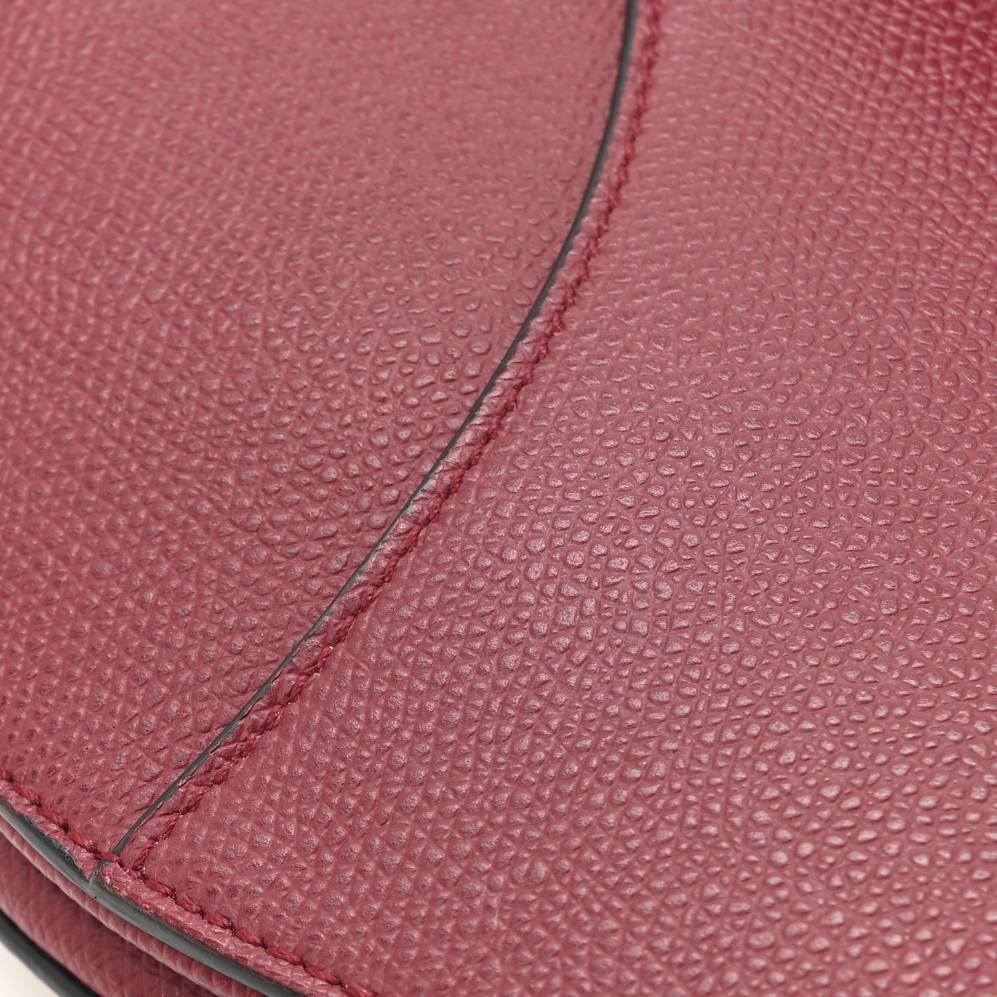 Grained Calfskin Saddle Bag Red