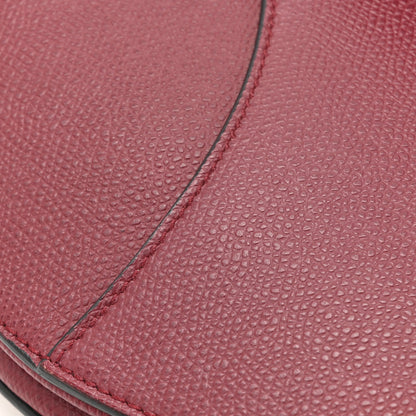 Christian Dior Grained Calfskin Saddle Bag Red 11 of 13