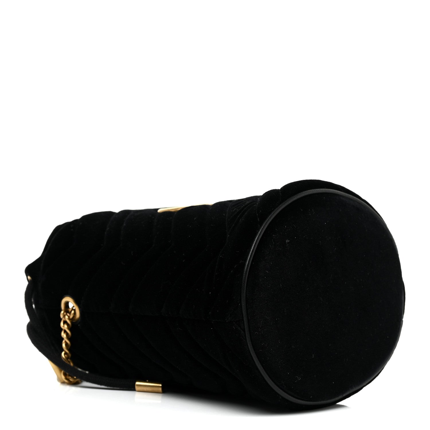 Gucci Velvet Matelasse Mini GG Marmont 2.0 Bucket Bag Black 4 of 10