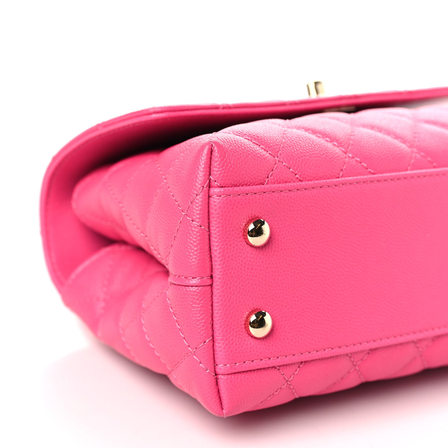 Caviar Quilted Mini Coco Handle Flap Rose