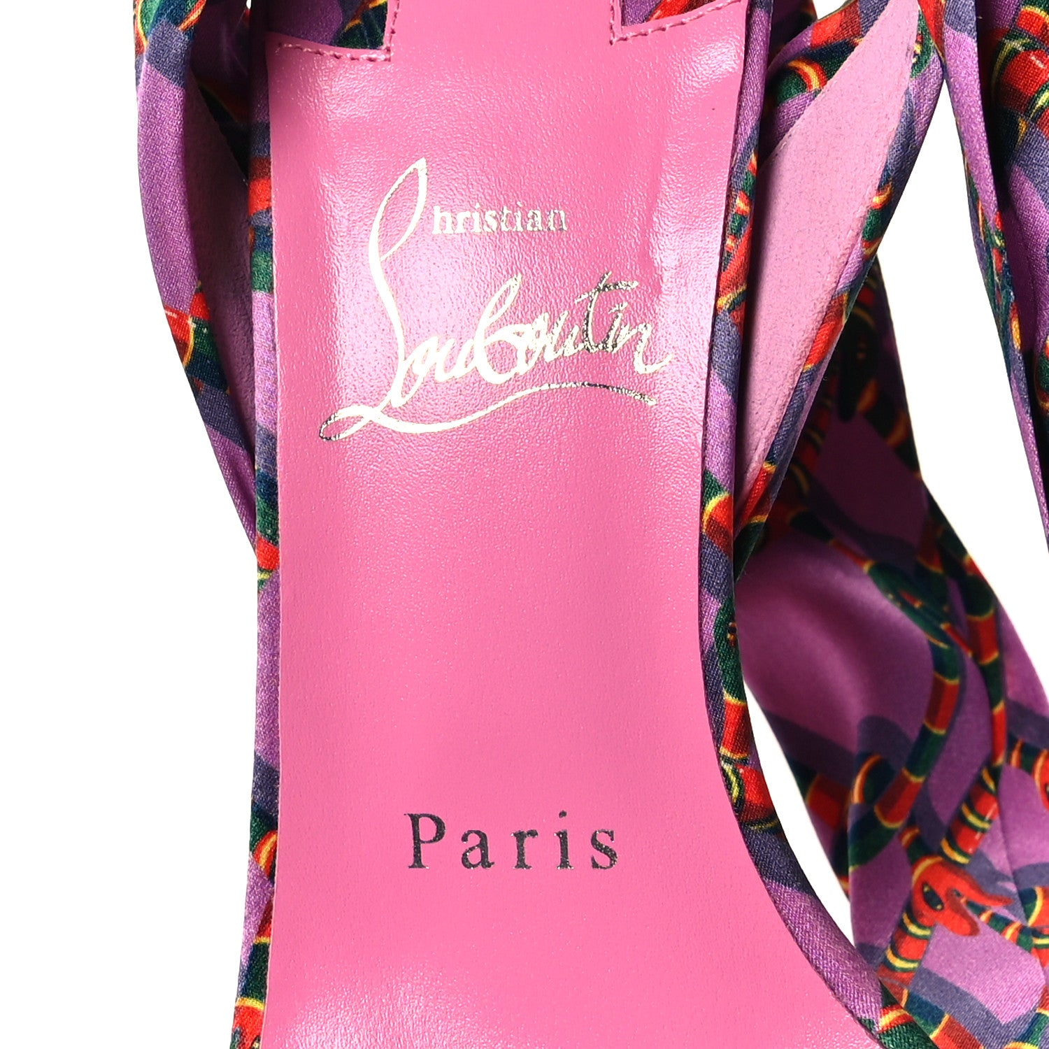 Christian Louboutin Crepe Satin Naja Chain Sandale Du Desert 100 Ankle Wrap Sandals 36.5 Gummy 7 of 9