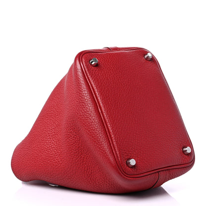 Hermes Taurillon Clemence Picotin Lock 18 PM Rouge Casaque 4 of 17