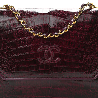 Chanel Alligator Envelope Flap Burgundy 9 of 12