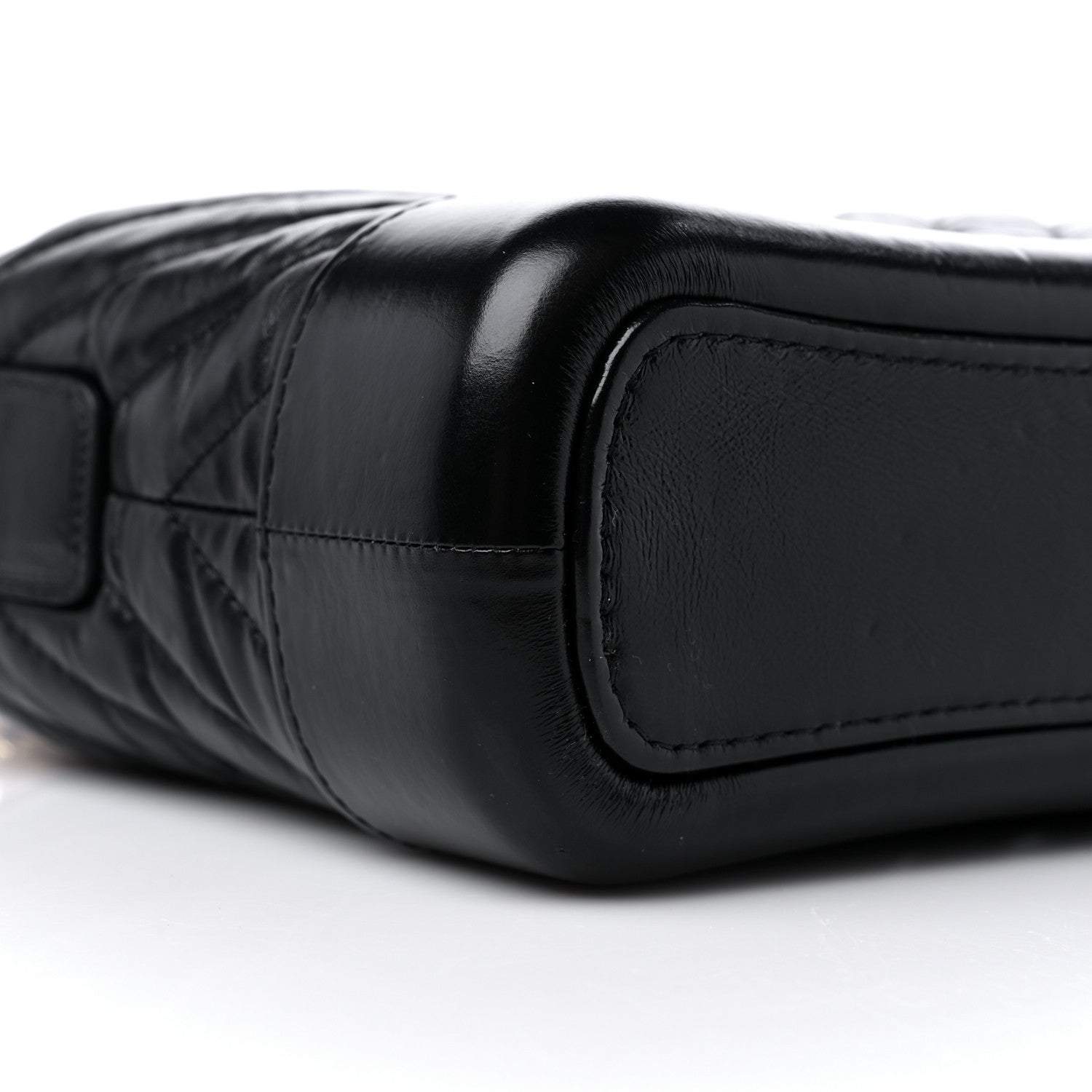 Chanel Aged Calfskin Chevron Quilted Small Gabrielle Hobo Black 8 of 9