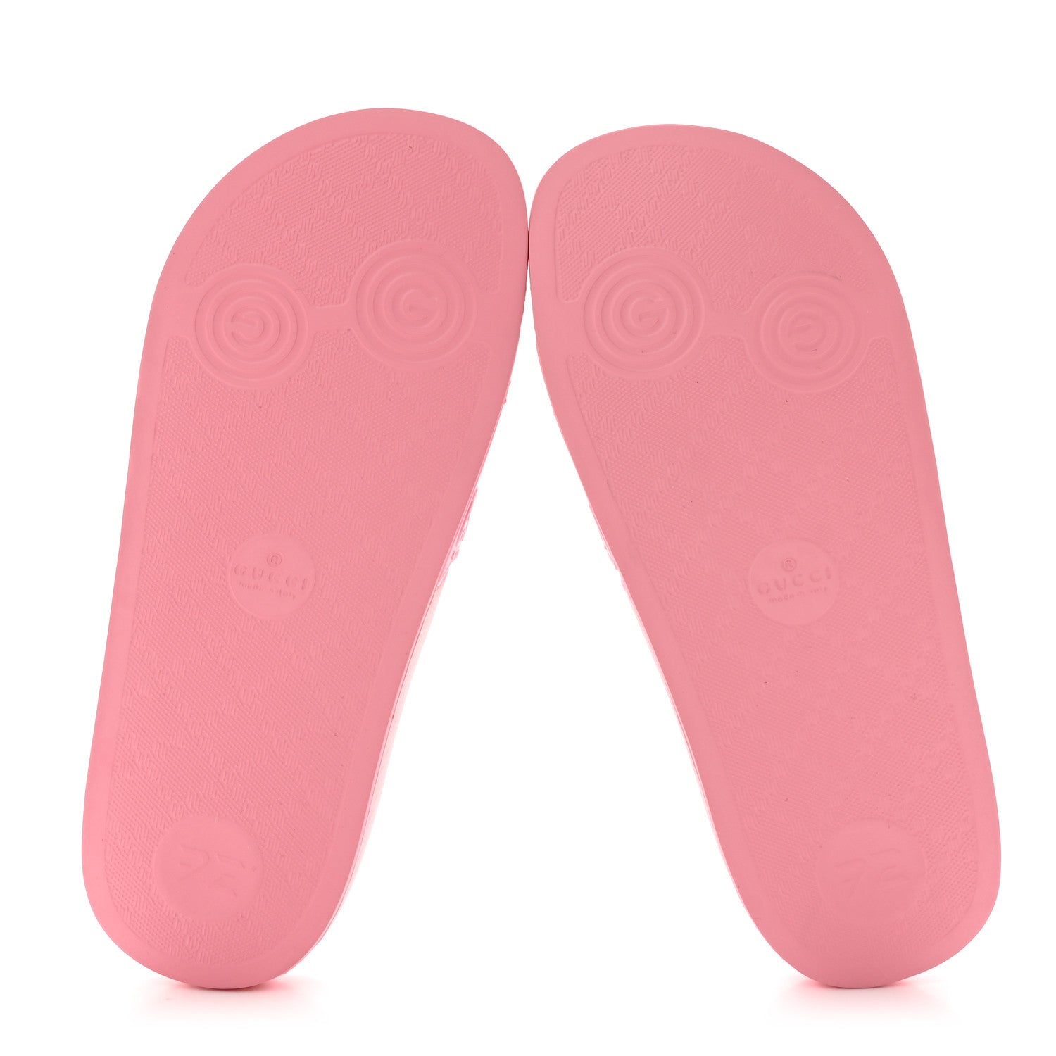 Gucci Rubber GG Monogram Perforated Womens Slide Sandals 36 Rose Box 5 of 11