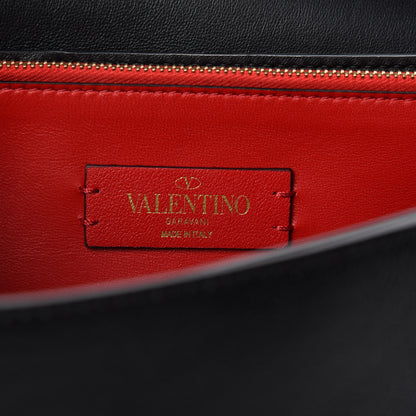 Valentino Garavani Smooth Calfskin Medium Vring Shoulder Bag Rouge Pur Cerise Black 10 of 11