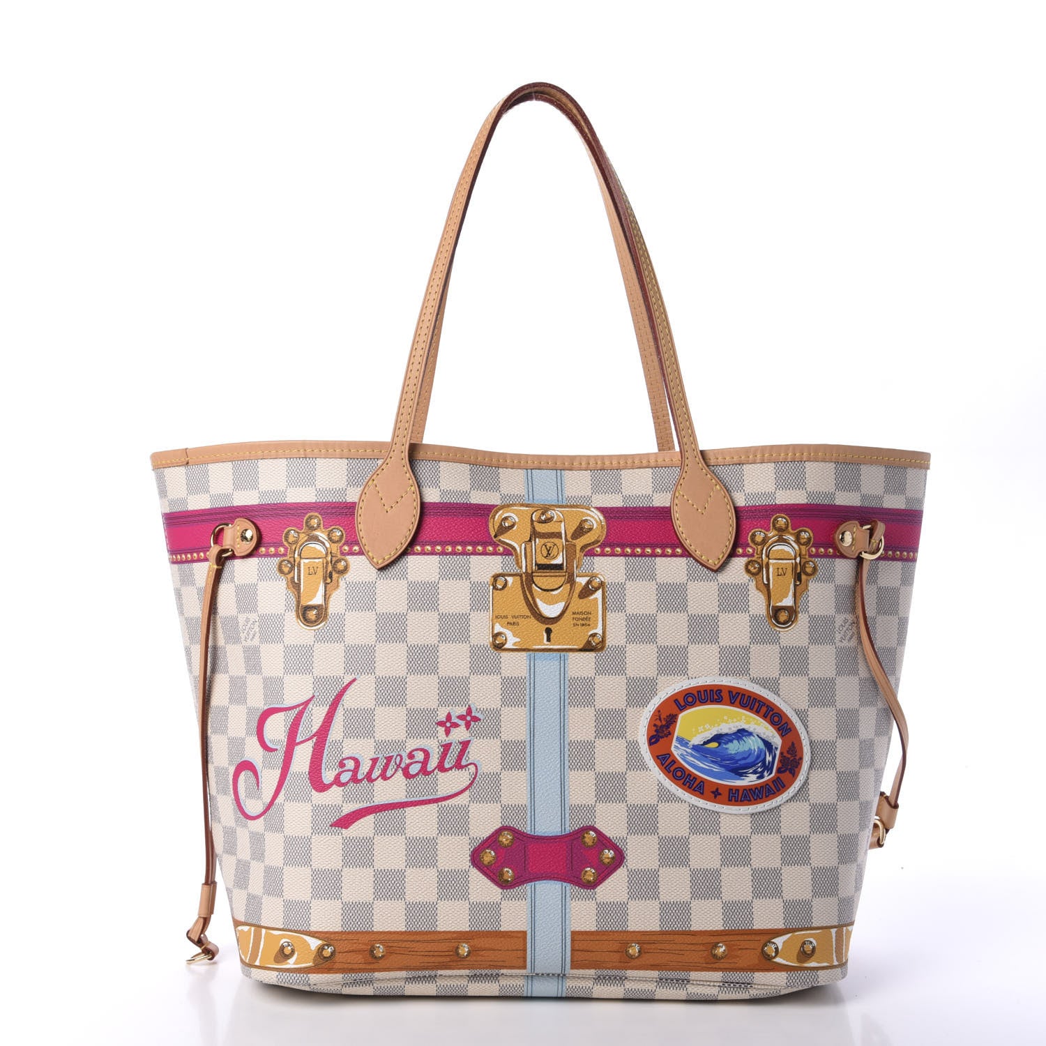 Louis Vuitton Damier Azur Summer Trunks Hawaii Neo Neverfull MM 3 of 11