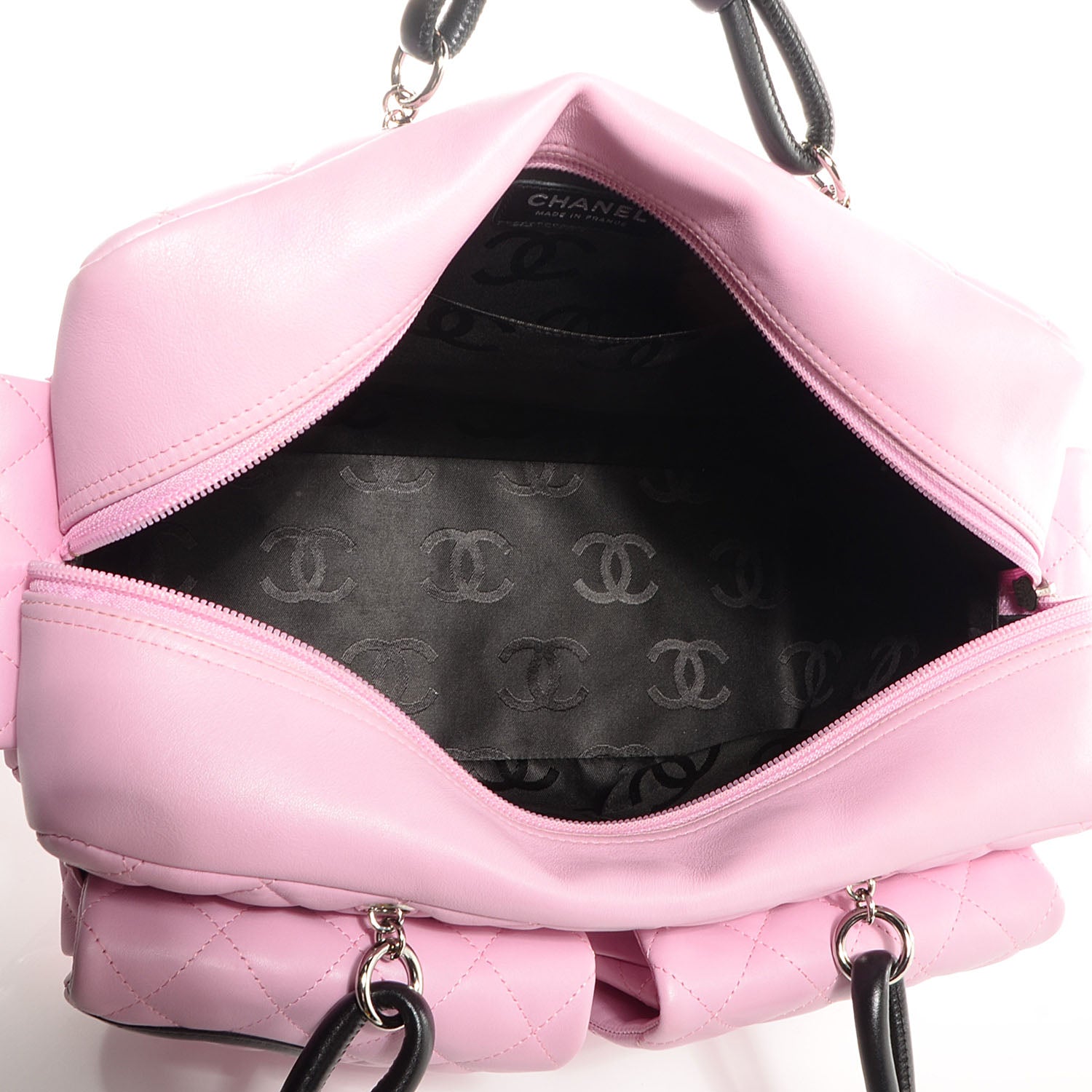 Chanel Calfskin Quilted Large Cambon Multipocket Reporter Pink Black 5 of 7