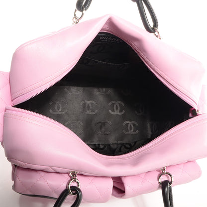 Chanel Calfskin Quilted Large Cambon Multipocket Reporter Pink Black 5 of 7