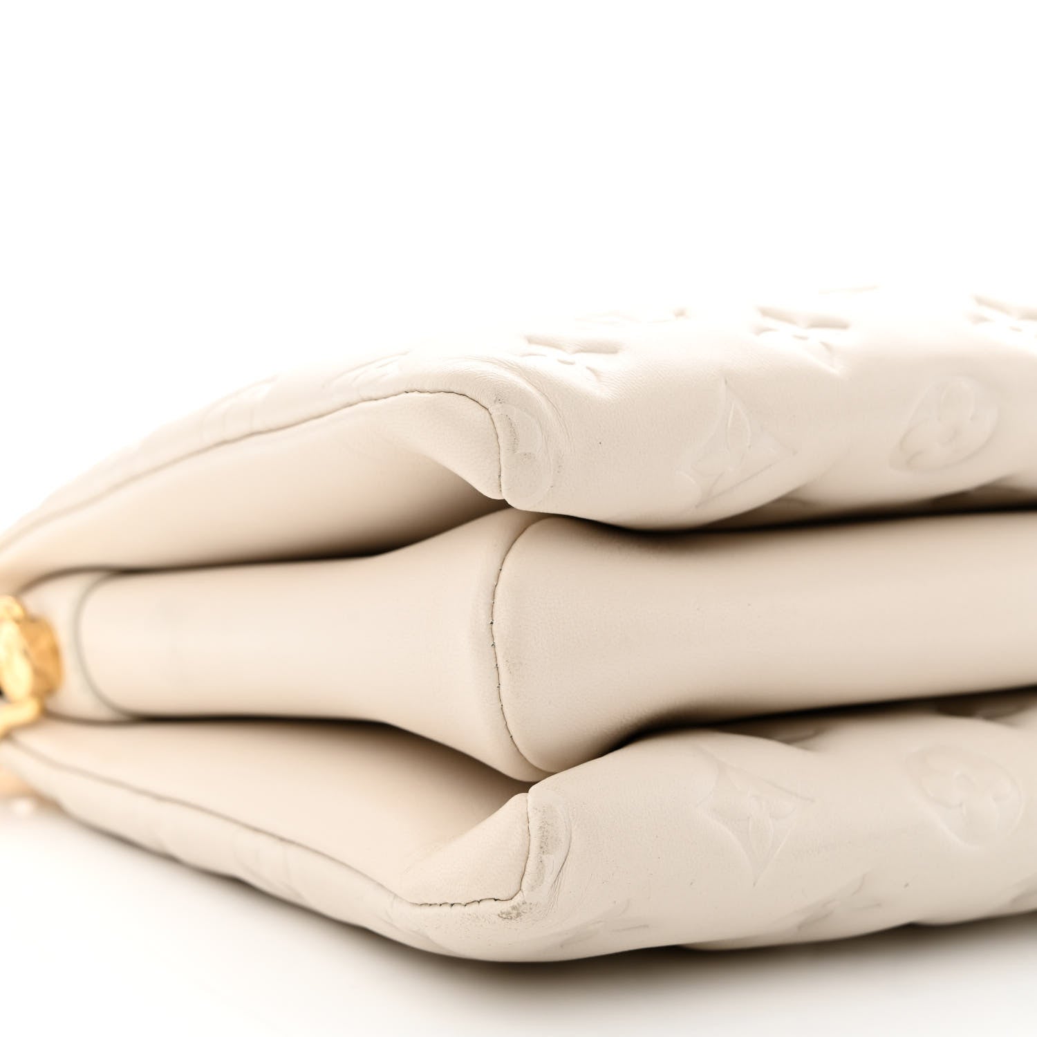 Louis Vuitton Lambskin Embossed Monogram Coussin PM Cream 10 of 13