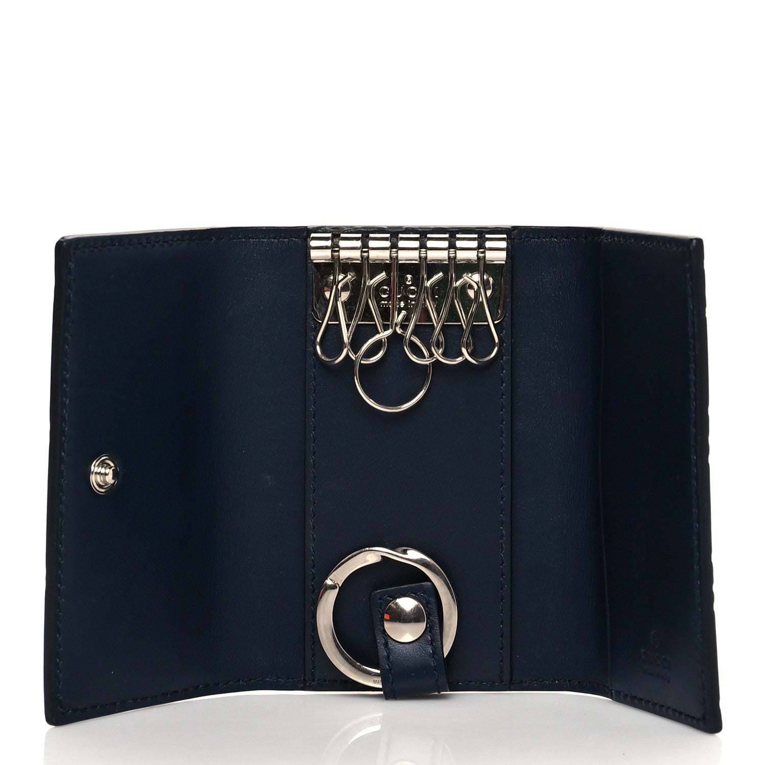 Gucci Guccissima Signature Dorian 6 Key Holder Case Blue 5 of 10