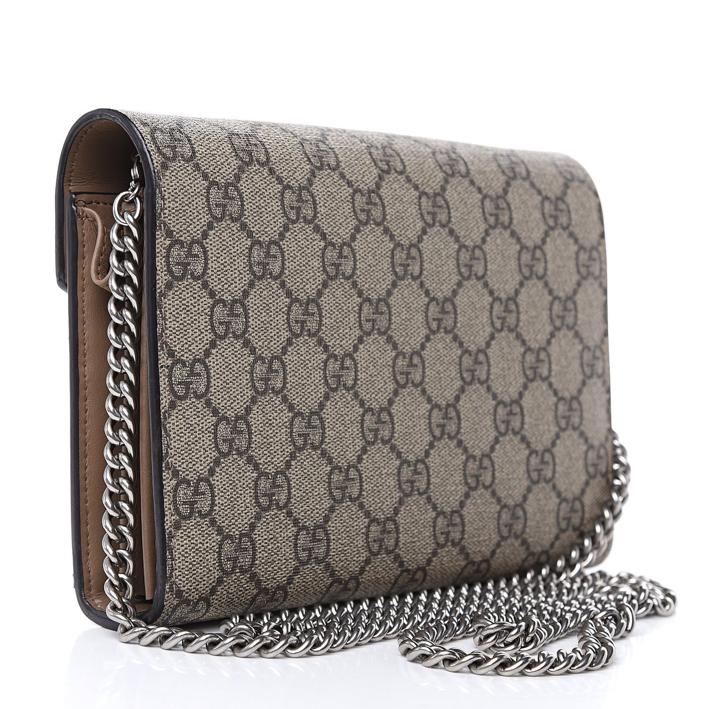 GG Supreme Monogram Mini Dionysus Chain Wallet Beige Taupe