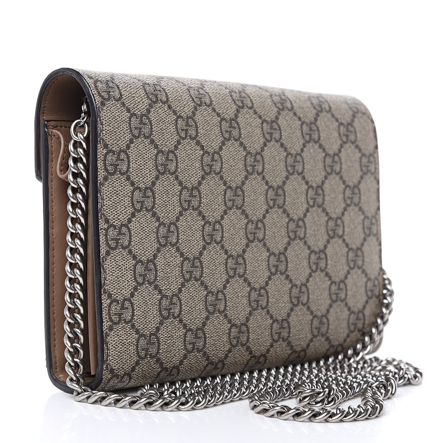 Gucci GG Supreme Monogram Mini Dionysus Chain Wallet Beige Taupe 3 of 11