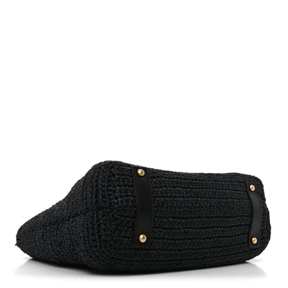Chanel Straw Raffia Tote Black 4 of 11