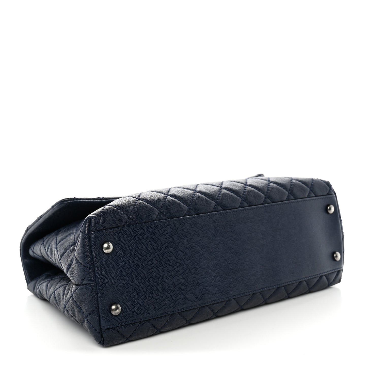 Caviar Quilted Medium Coco Handle Flap Navy Blue