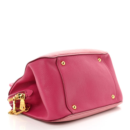 Miu Miu Goatskin Madras Bi-Color Bowling Bag Rosa Peonia 4 of 13