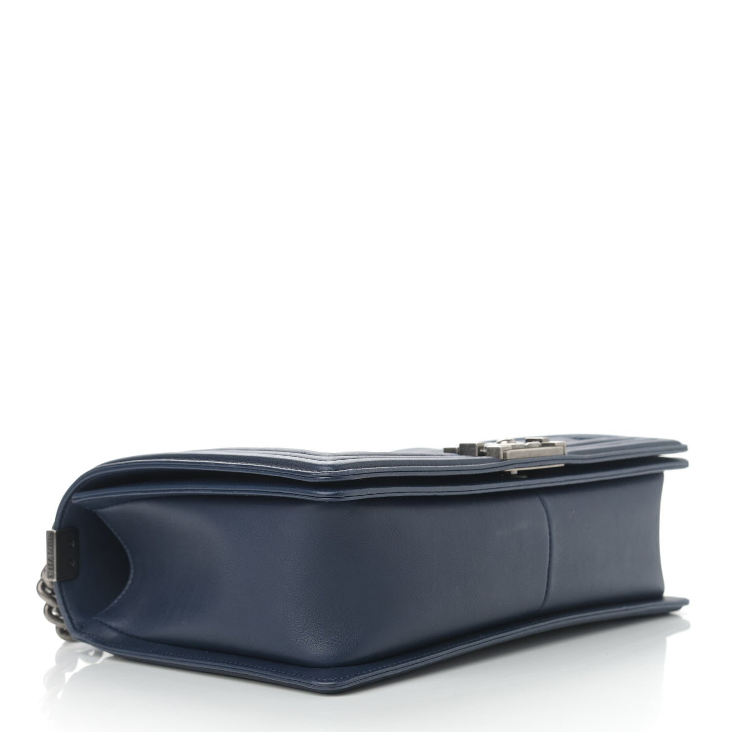 Chanel Calfskin Double Stitch New Medium Boy Flap Navy Blue 4 of 13