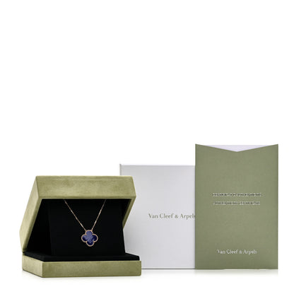 Van Cleef & Arpels 18K Yellow Gold Blue Sevres Porcelain Magic Alhambra Vendome Necklace 6 of 6