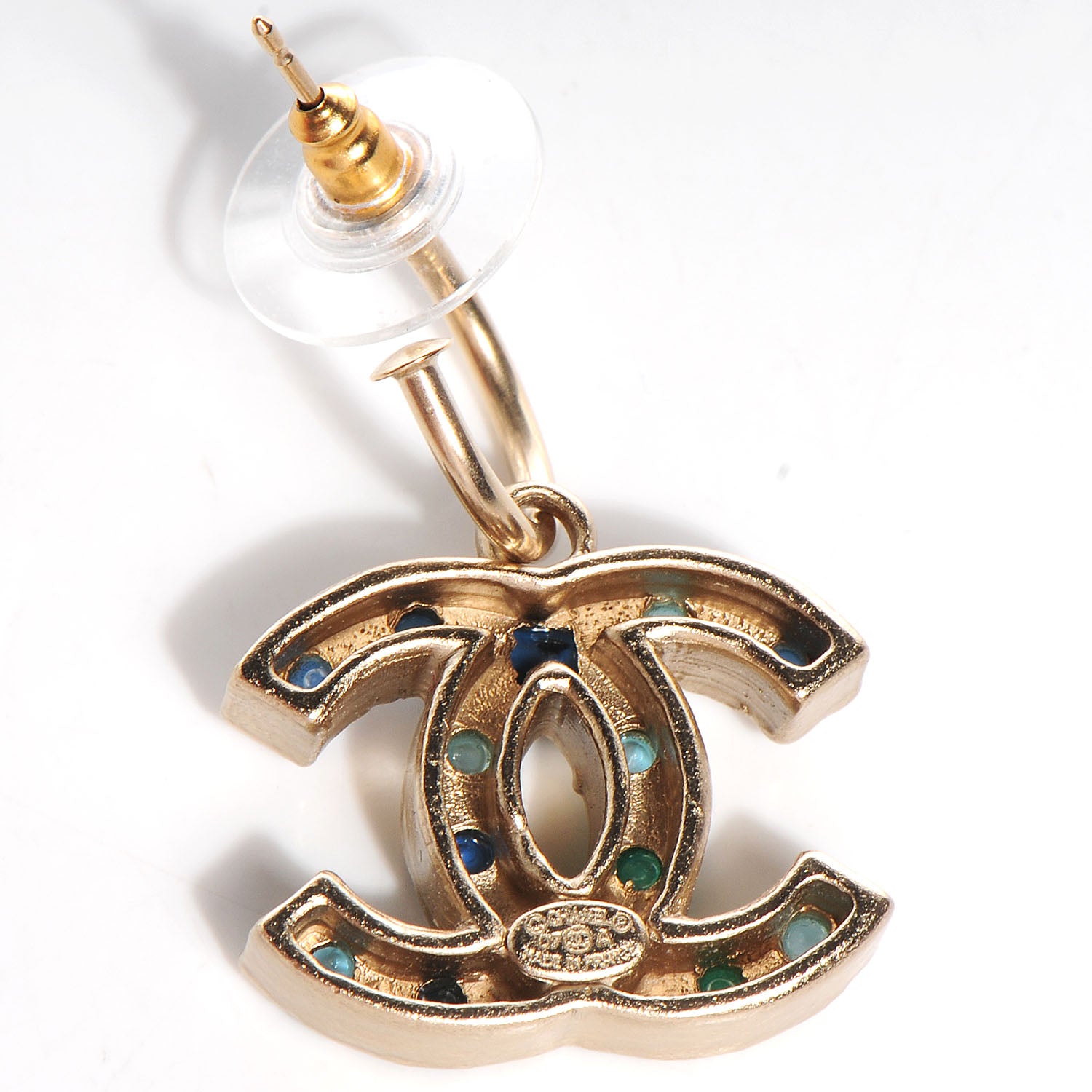 Chanel Multicolor CC Earrings Gold 5 of 7