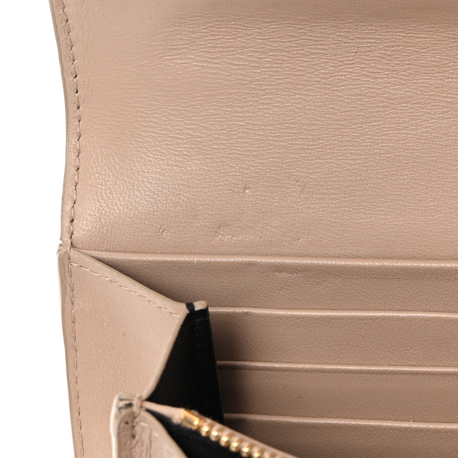 Saint Laurent Lambskin Quilted Monogram Large Gabbie Flap Wallet Dark Beige 8 of 15