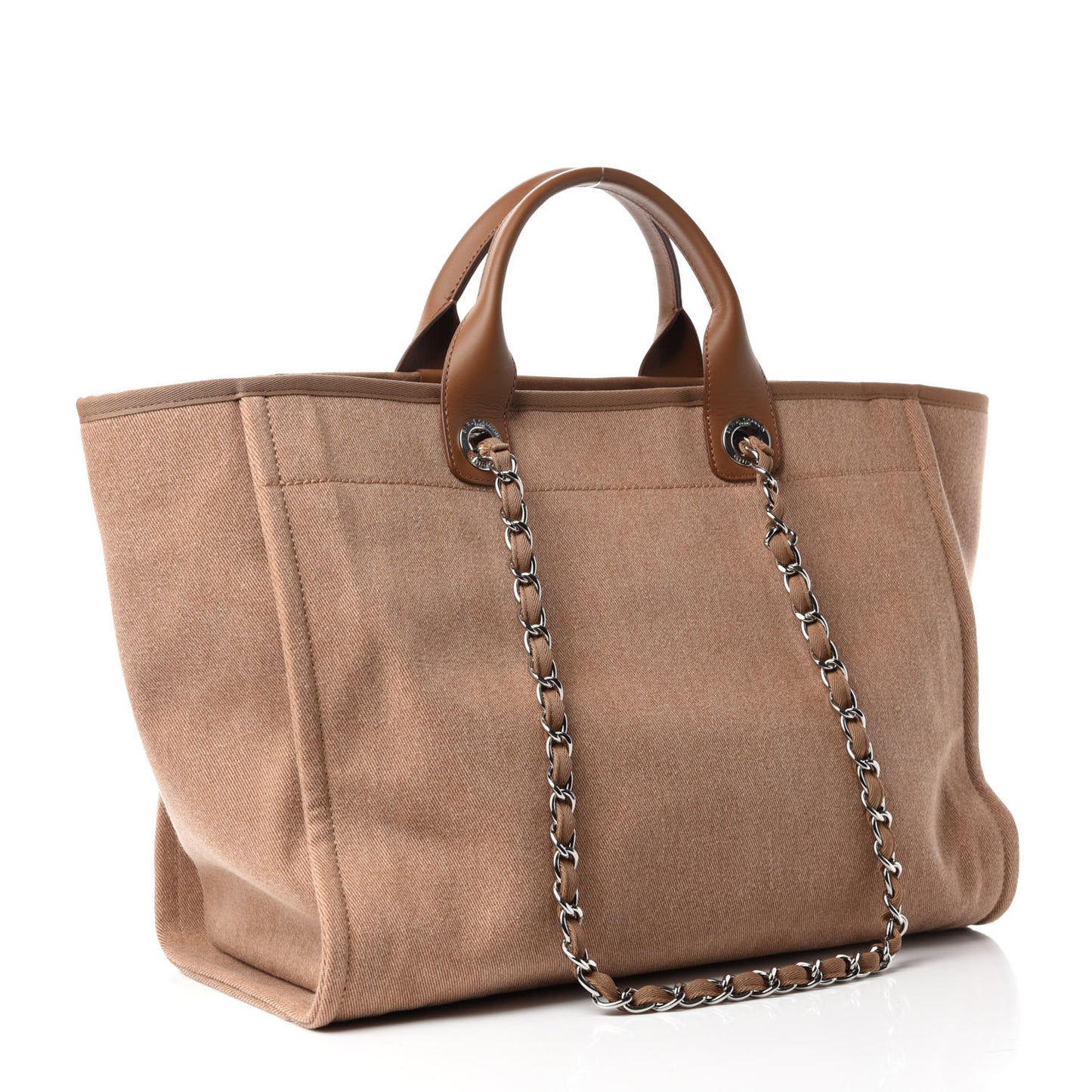 Canvas Sequin Medium Deauville Tote Ecru