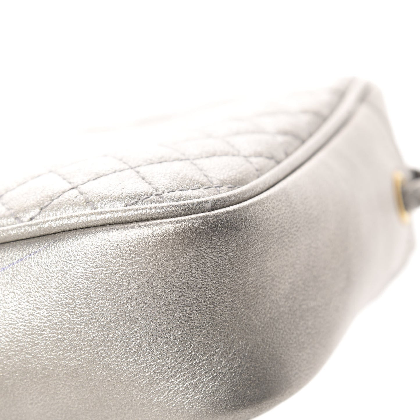 Laminated Nappa Web Trapuntata Small GG Shoulder Bag Argento