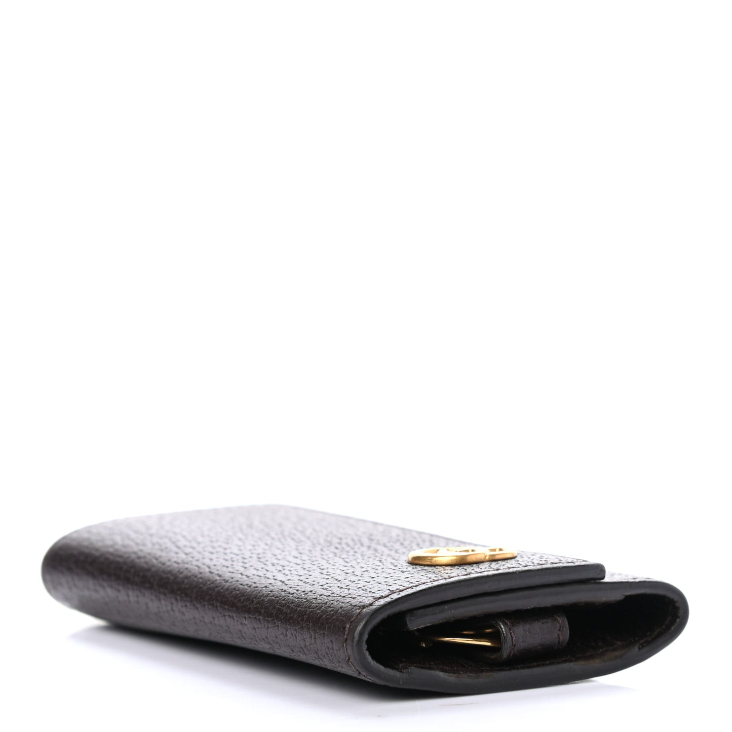 Calfskin Boar Effect GG Marmont 6 Key Holder Dark Cocoa