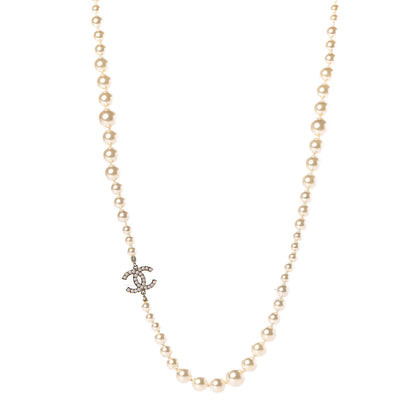 Chanel Graduated Pearl CC Long Necklace Light Gold 1 of 6