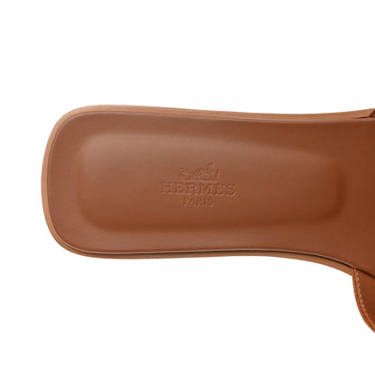 Hermes Box Calfskin Oran Sandals 40 Gold 7 of 11