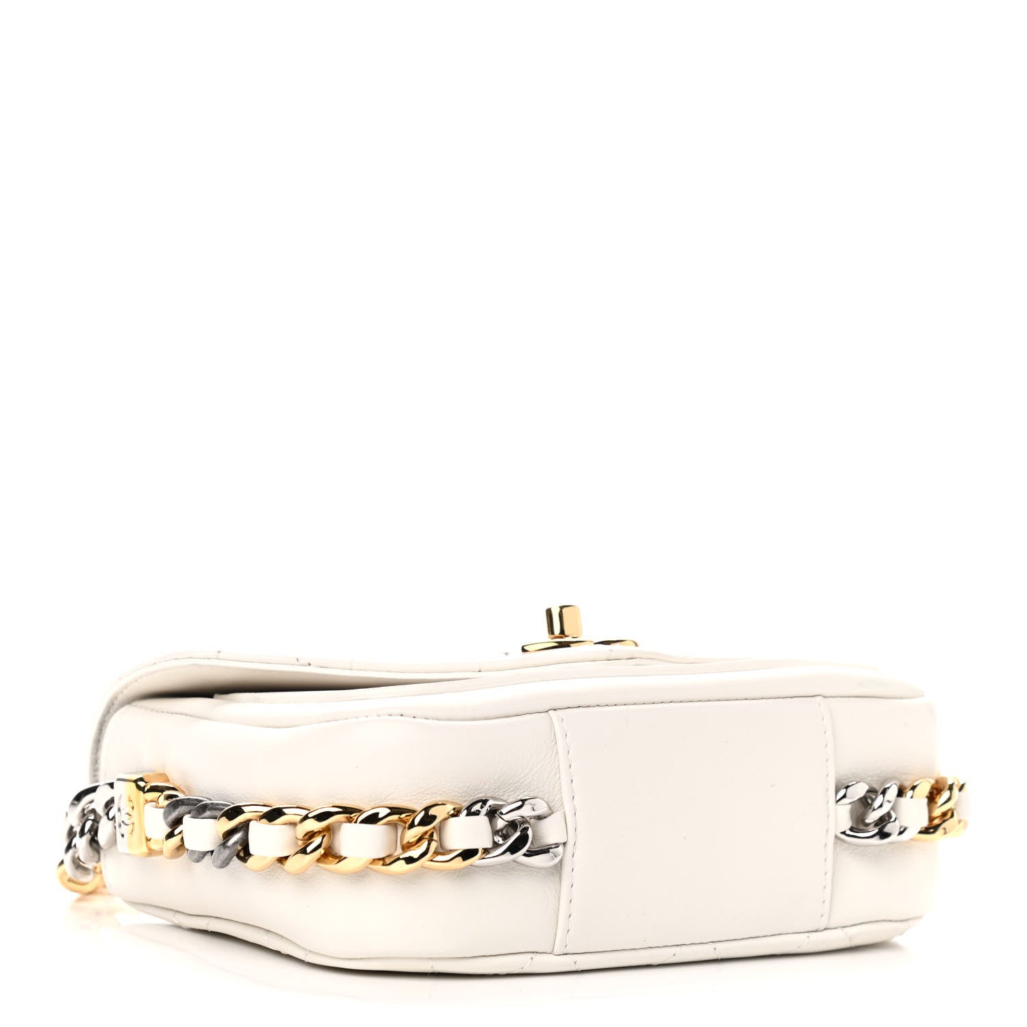 Chanel Calfskin Stitched Small Precious Union Flap Bag White 4 of 9