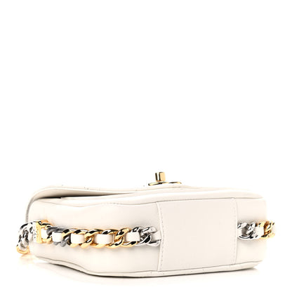 Chanel Calfskin Stitched Small Precious Union Flap Bag White 4 of 9