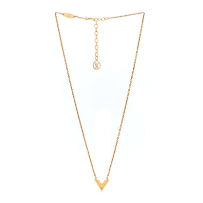 Louis Vuitton Brass Essential V Necklace Gold 3 of 4