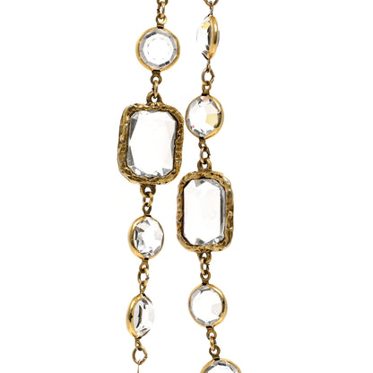 Chanel Swarovski Crystal Chicklet Sautoir Necklace Gold 4 of 5