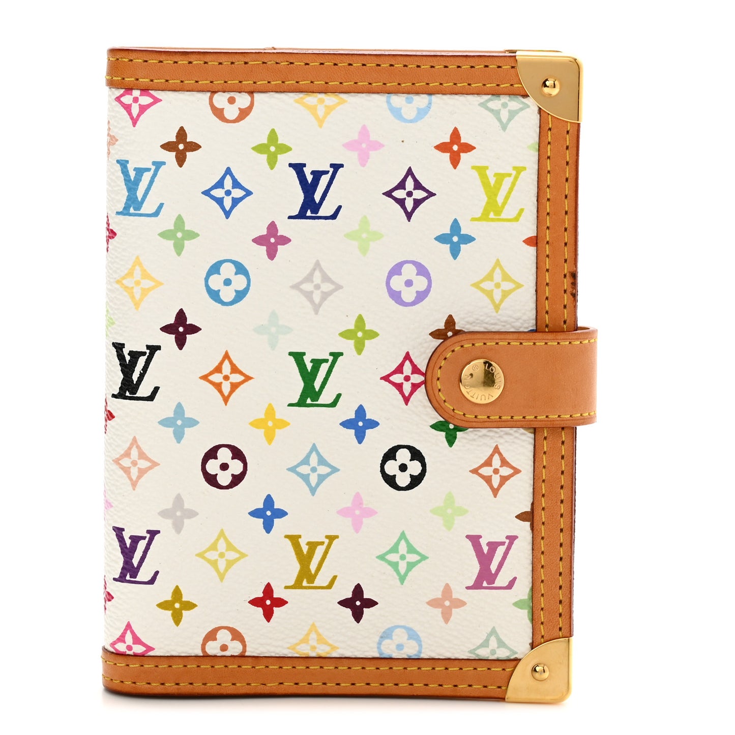 Monogram Multicolor Small Ring Agenda Cover White