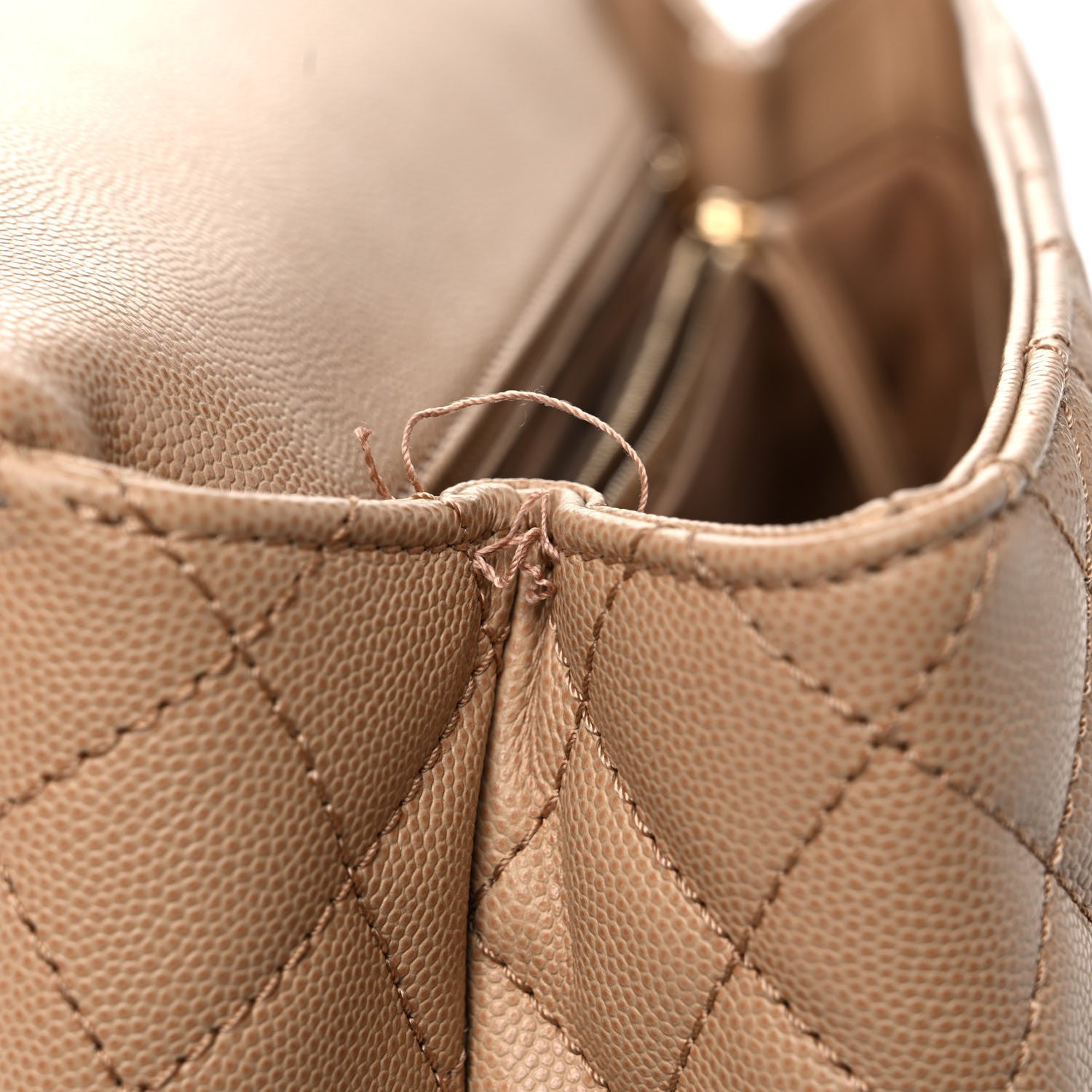 Chanel Caviar Quilted Medium Coco Handle Flap Beige 13 of 15
