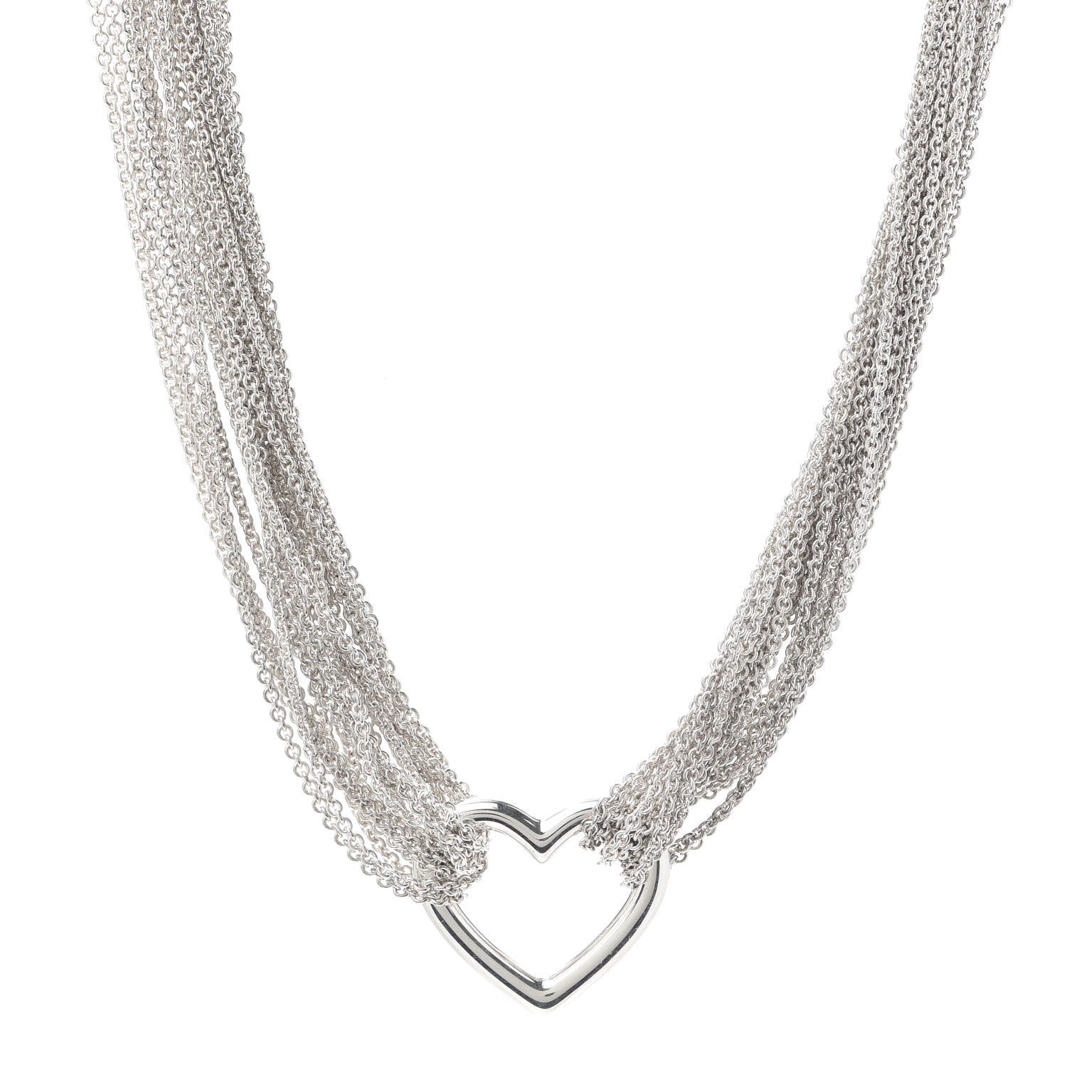 Tiffany Sterling Silver Heart Multi Chain Toggle Necklace 1 of 5