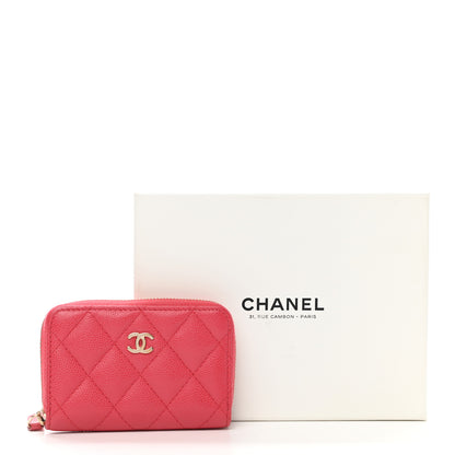 Chanel Caviar Quilted Zip Coin Purse Pink 8 of 8