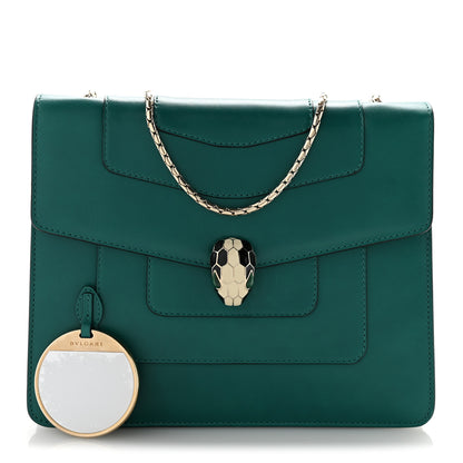 Bulgari Calfskin Serpenti Forever Snake Strap Crossbody Bag Emerald Green 3 of 13