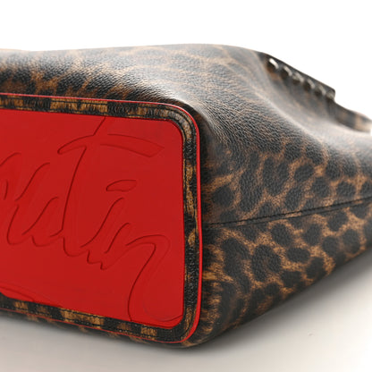 Christian Louboutin Calfskin Empire Leopard Print Spiked Small Cabarock Shopper Tote Brown 7 of 8