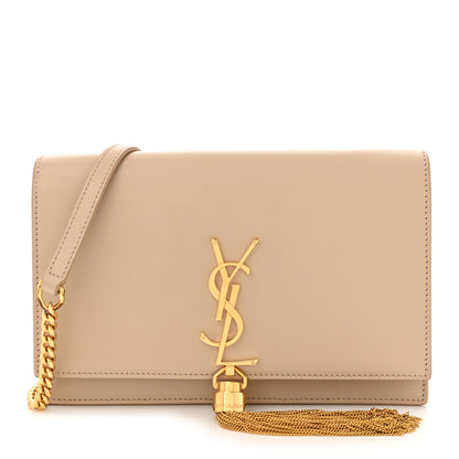 Saint Laurent Smooth Calfskin Classic Monogram Kate Tassel Chain Wallet Nude Powder 1 of 12