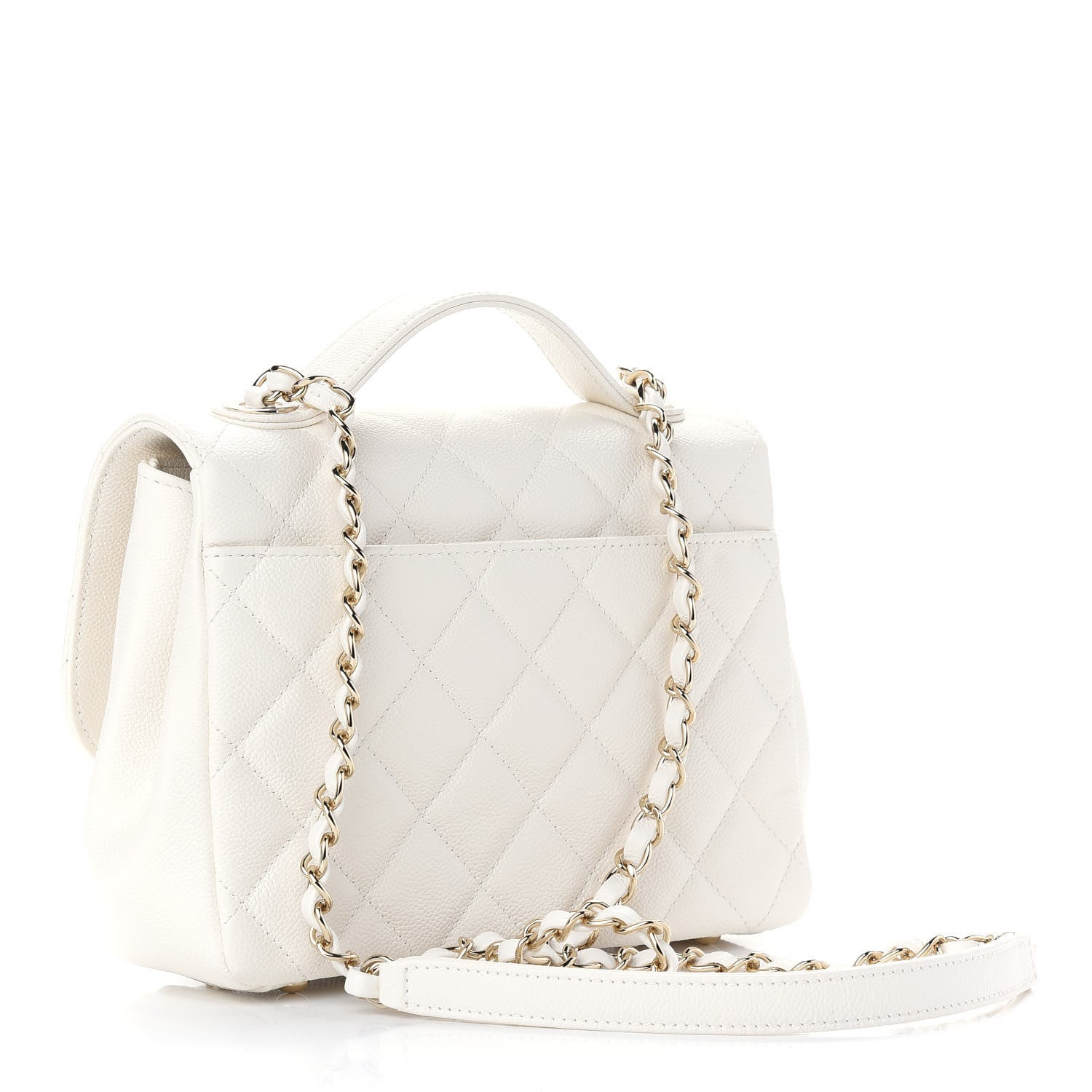 Chanel Caviar Quilted Medium Business Affinity Flap White 3 of 9