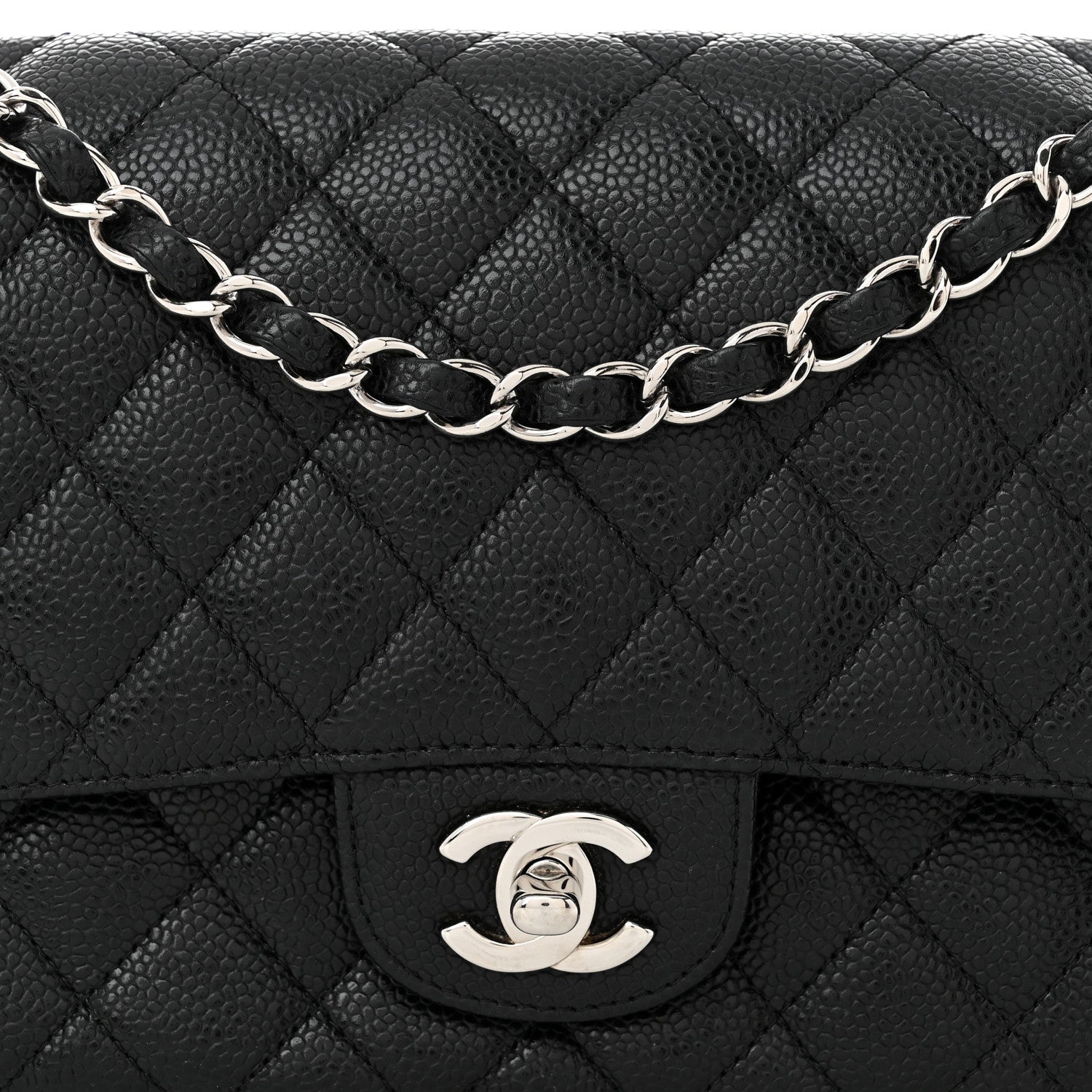 Chanel Caviar Quilted Medium Double Flap Black 8 of 10