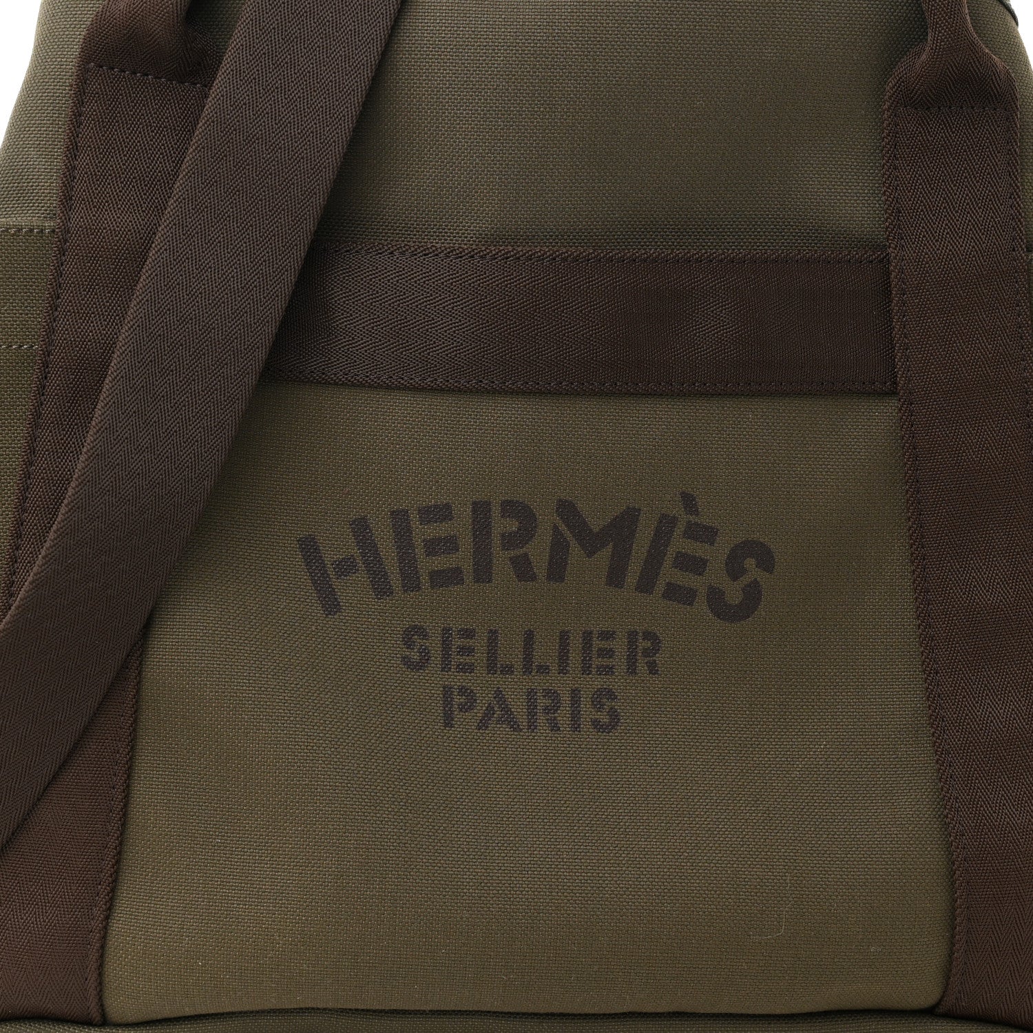 Hermes Toile Sac De Pansage Groom Kaki Feu 11 of 14