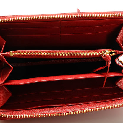 Balenciaga Chevre Gold Metallic Edge Hardware Zip Around Wallet Rouge Grenade 5 of 7